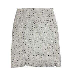 Ann Taylor Cream Pencil Skirt with Black Dots